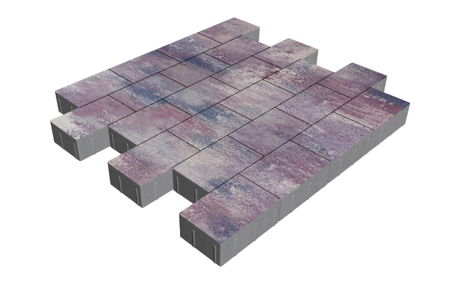 Плитка тротуарная SteinRus Бельпассо Медио Б.10(Б).П.8, гладкая, Каратау, 225*150*80 мм