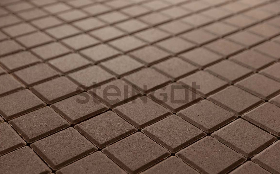 Плитка тротуарная Steingot Моноцвет, Квадрат, темно-коричневый, 300*300*60 мм