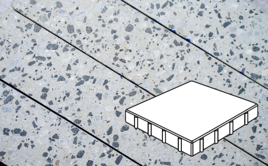 Плитка тротуарная Готика, Granite FINO, Квадрат Б.4.К.8, Грис Парга, 400*400*80 мм