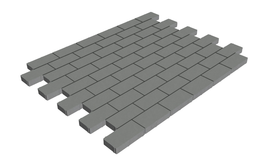 Плитка тротуарная SteinRus Прямоугольник А.6.П.4, гладкая, серый, 200*100*40 мм