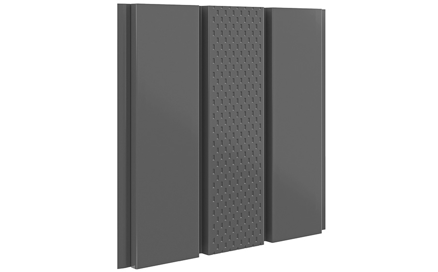 Софит Aquasystem с центральной перфорацией, сталь 0,5 мм, RR 23 гладкая, PE Zn275, 2400*303 мм