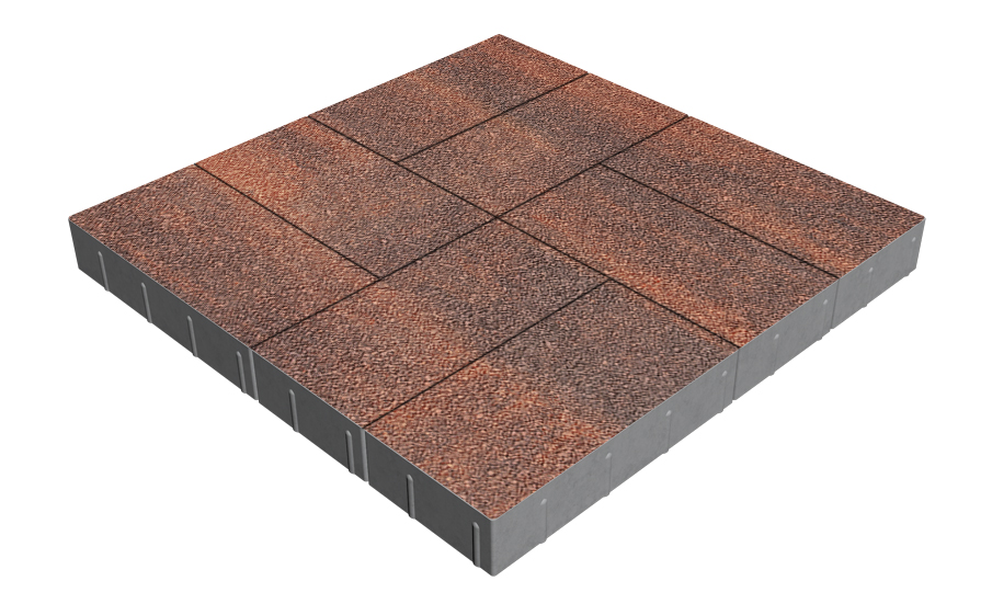 Плитка тротуарная SteinRus Грас Б.4.П.8, Antico, Брук, 400*200*80 мм