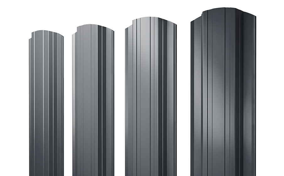 Штакетник Прямоугольный фигурный 0,5 Velur X RAL 7024 мокрый асфальт