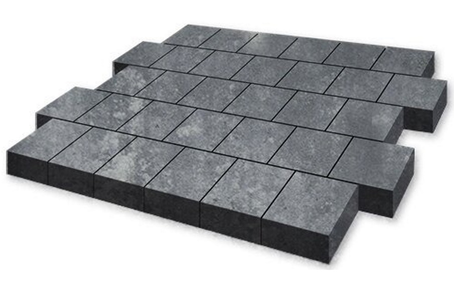 Плитка тротуарная SteinRus, Valencia Б.3.К.8, гладкая, ColorMix Актау, 300*300*80 мм