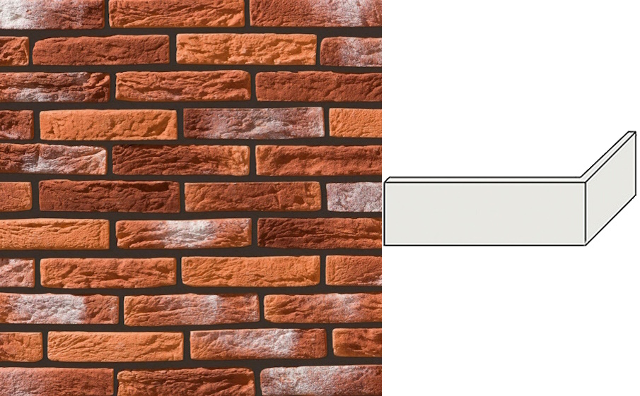 Декоративный кирпич Leonardo Stone угловой элемент Иль-де-Франс 185/90*47*13 мм 490
