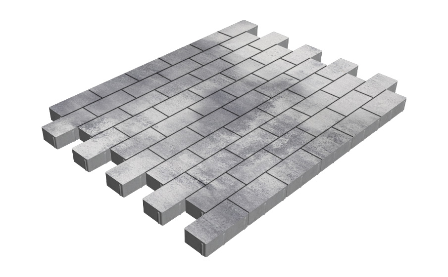 Плитка тротуарная SteinRus Прямоугольник Б.6.П.6, гладкая, Монохром, 200*100*60 мм