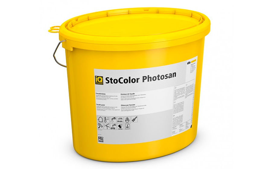 Фасадная акриловая краска самоочищающаяся StoColor Photosan weiss, белый, 15 л