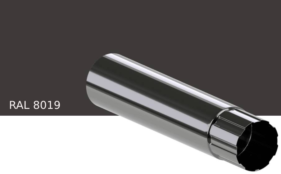 Труба водосточная KROP STAL для системы D 150/100 мм, RAL 8019, 3 м