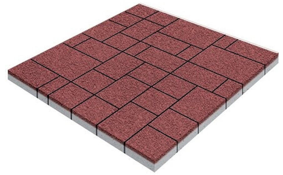 Плитка тротуарная SteinRus Инсбрук Альпен А.7.Псм.4, Native, винный, толщина 40 мм