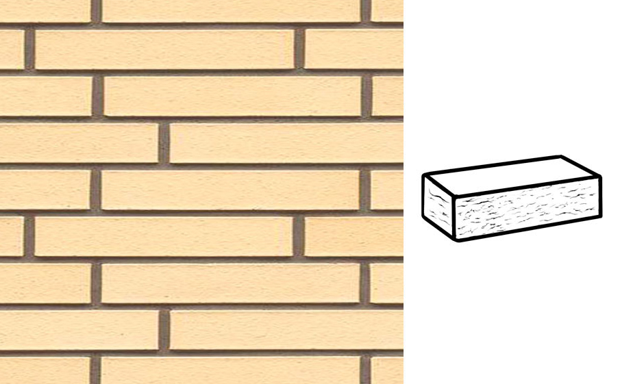 Кирпич клинкерный Muhr 35 Creme nuanciert рустик, 290*90*40 мм