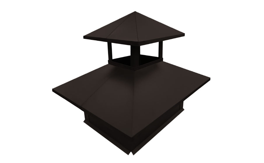 Дымник на трубу Grand Line двойной 520*390 мм GreenCoat Pural BT RR 32