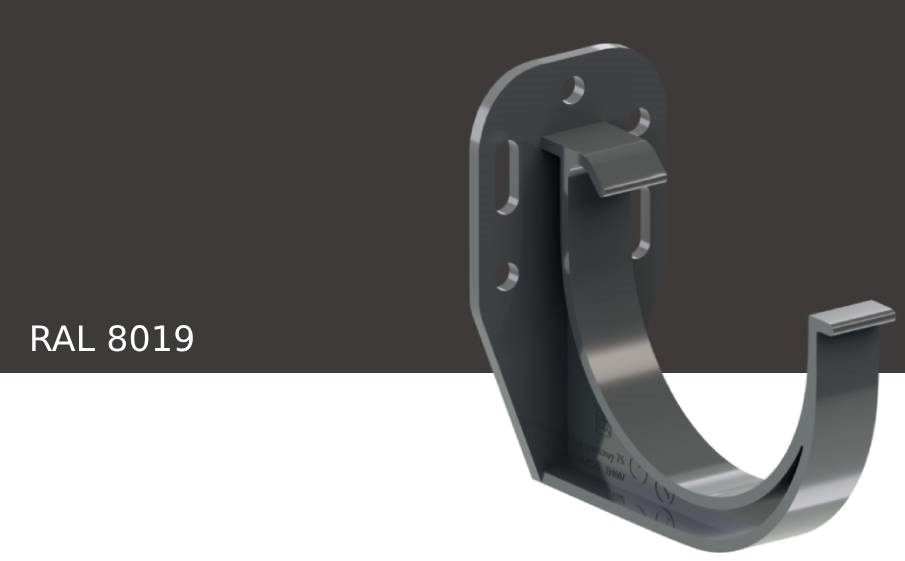 Кронштейн желоба KROP PVC металлический усиленный для системы D 130/90 мм, RAL 8019