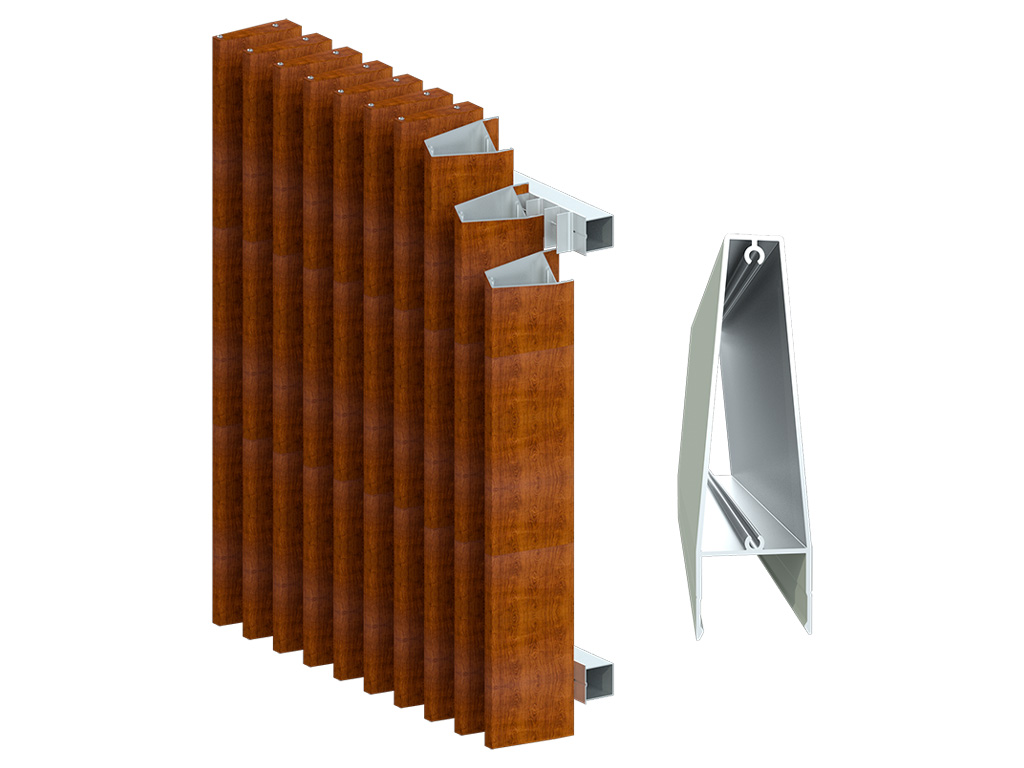 Фасадные ламели Doksal DLM-12, трапециевидные, 78 мм