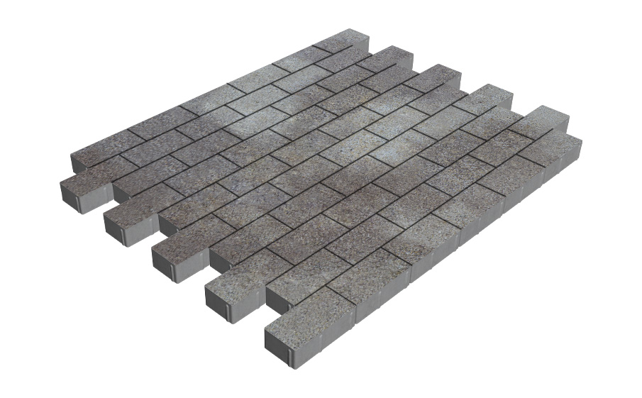 Плитка тротуарная SteinRus Прямоугольник Б.6.П.6 Backwash, Валдай, 200*100*60 мм