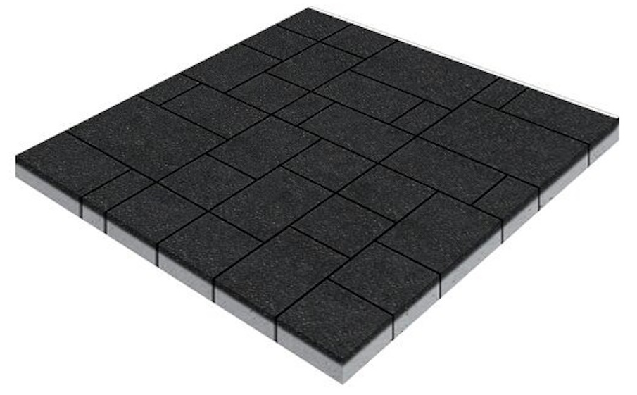 Плитка тротуарная SteinRus Инсбрук Альпен Б.7.Псм.6, Backwash, Базальт, толщина 60 мм