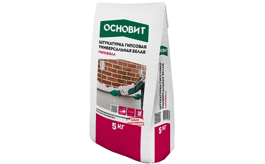 Гипсовая штукатурка Основит ГИПСВЭЛЛ PG25, 5 кг