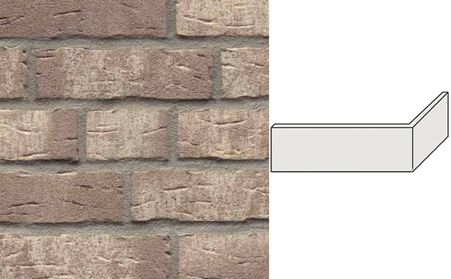 Клинкерная плитка угловая ручной формовки Feldhaus Klinker NF 14 W682 sintra argo bianco 240*71*115*14 мм