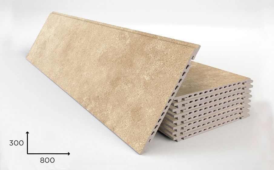 Керамогранитная плита Faveker GA16 для НФС, Urban Beige, 800*300*18 мм