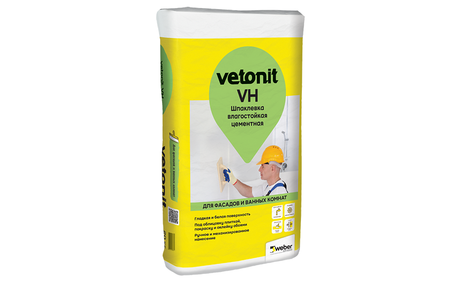 Финишная шпаклевка vetonit VH, серый, 20 кг