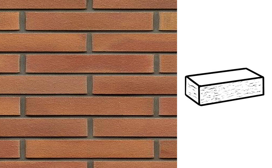 Кирпич клинкерный Muhr 08 Lachsrot рустик, 290*90*40 мм