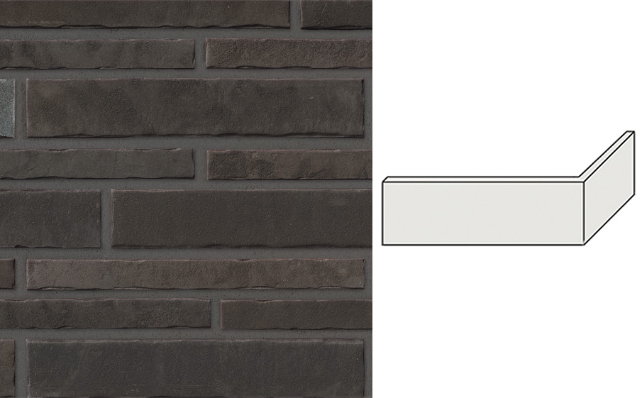Клинкерная плитка угловая Stroeher Zeitlos, 359 kohleglanz, 240*115*52*14 мм