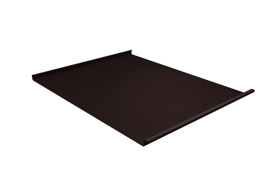 Фальцевая кровля Grand Line двойной стоячий фальц с пленкой на замках Satin Matt RAL 8017 шоколад