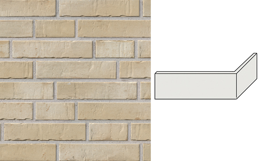Клинкерная плитка угловая Stroeher Kontur EG, 470 beige engobiert, 240*115*71*12 мм