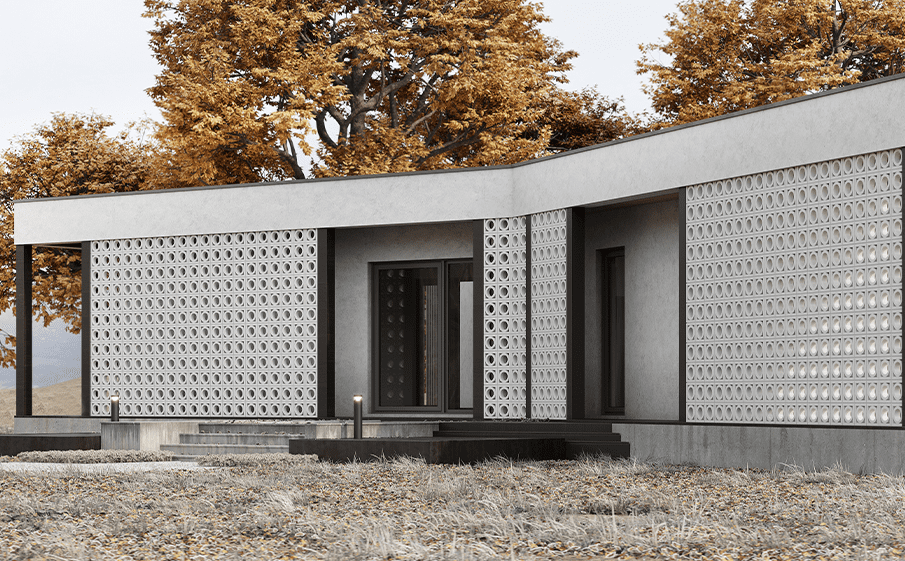 Декоративный бриз-блок Mesterra Кобого / Cobogo 0101, под покраску, 250*250*70 мм