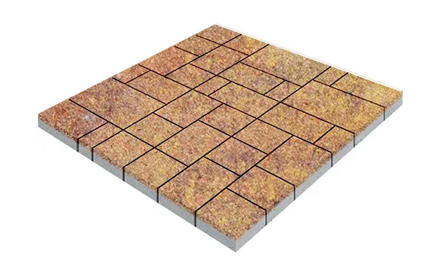 Плитка тротуарная SteinRus Инсбрук Альпен А.7.Псм.4, Native, ColorMix Бромо, толщина 40 мм