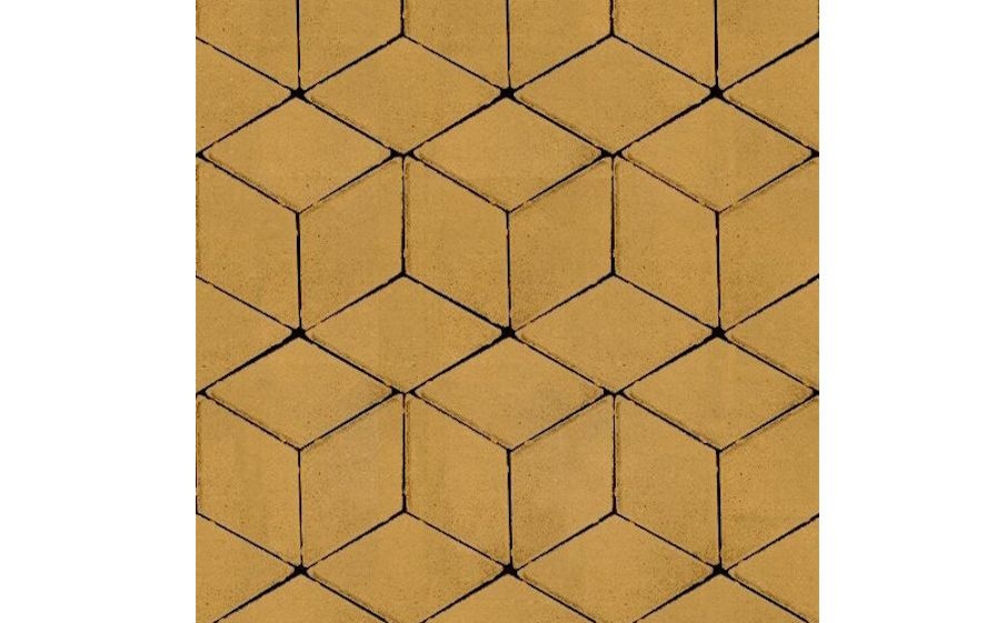 Плитка тротуарная SteinRus Полярная звезда Б.5.Ф.8, гладкая, желтый, 250*150*60 мм