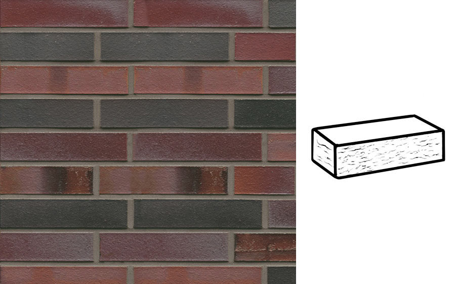 Кирпич клинкерный Muhr 29 S Schwarzblau-bunt Spezial рустик, 240*115*52 мм