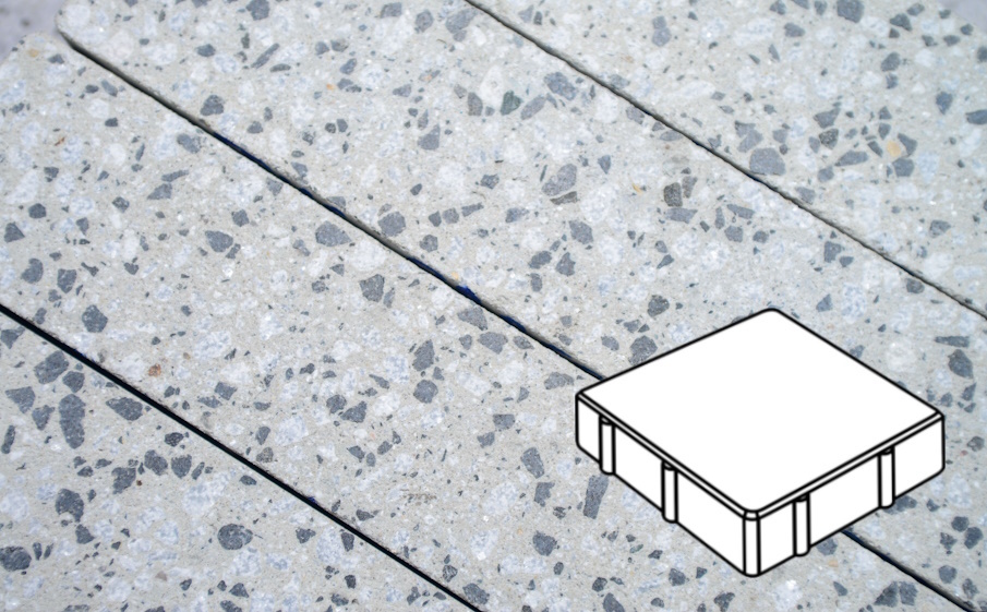 Плитка тротуарная Готика Granite FINERRO, Квадрат В.2.К.8, Грис Парга 200*200*80 мм