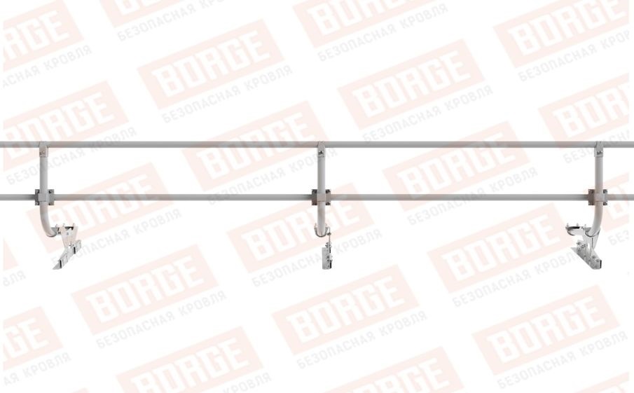 Кровельное ограждение Borge для фальцевой кровли оцинкованное RAL 7004, 300*90 см