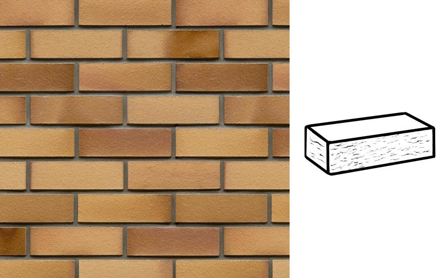Кирпич клинкерный Muhr 06 EG Hellbraun-bunt Edelglanz рустик, 240*55*71 мм