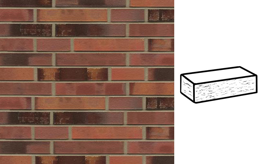 Кирпич клинкерный Muhr 18 Lachsbraun geflammt рустик, 240*90*40 мм