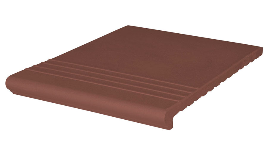 Клинкерная ступень венецианская рифленая King Klinker 03 Natural brown, 330*245*14 мм