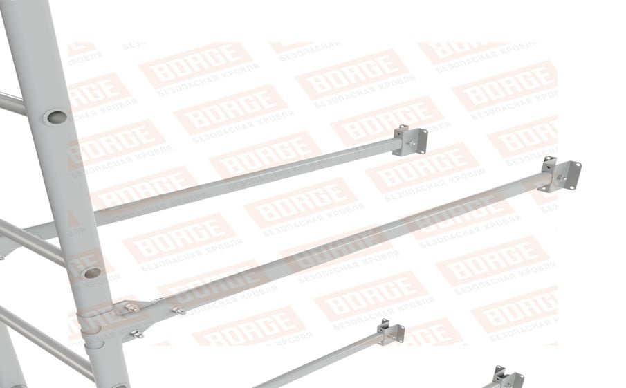 Лестница фасадная Borge (нижняя секция) оцинкованная RAL 9006, 1,8 м