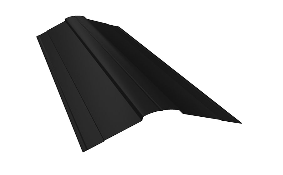 Планка конька фигурного 100*100 мм Grand Line PurPro Matt RAL 9005, 2,5 м