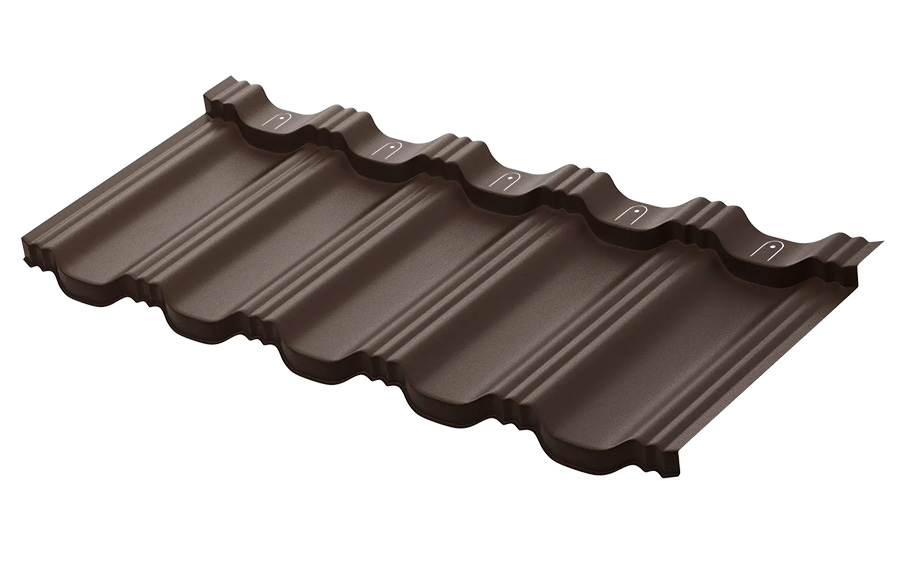 Модульная металлочерепица Aquasystem Гетеборг XXL PE Super Matt RR 32, 1205*465 мм