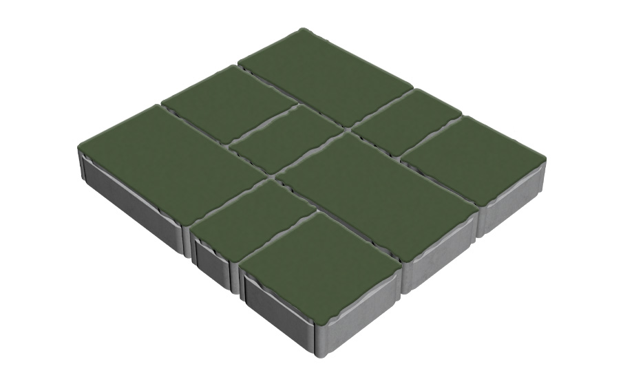 Плитка тротуарная SteinRus Старый город Берн Б.7.Фсм.6, гладкая, оливковый, толщина 60 мм