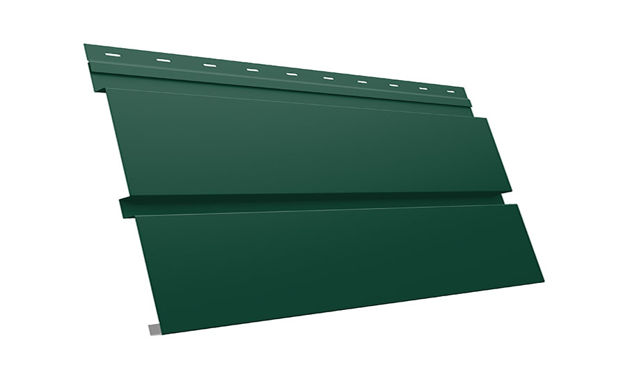 Софит Grand Line металлический Квадро Брус без перфорации 0,45 Drap TX с пленкой RAL 6005