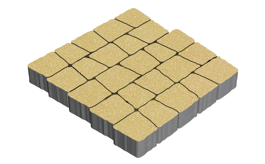 Плитка тротуарная SteinRus Аттика Б.2.А.6, Antico, песочный, толщина 60 мм