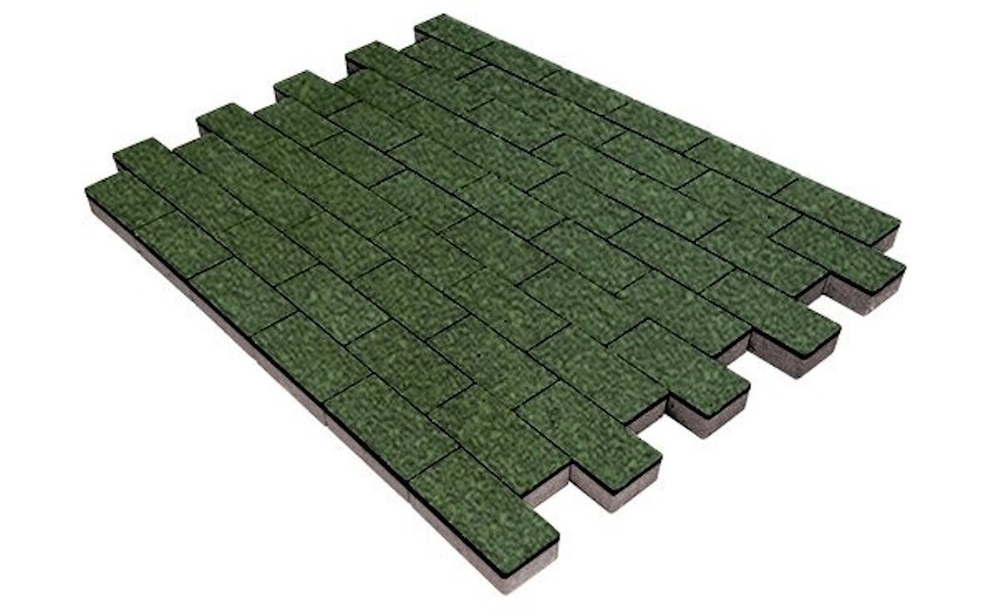 Плитка тротуарная SteinRus Прямоугольник В.6.П.8, Native, оливковый, 200*100*80 мм