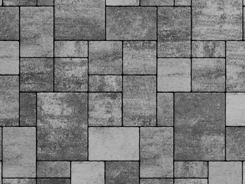 Плитка тротуарная Мюнхен Б.2.Фсм.6 листопад гладкий антрацит, комплект 4 шт, толщина 60 мм