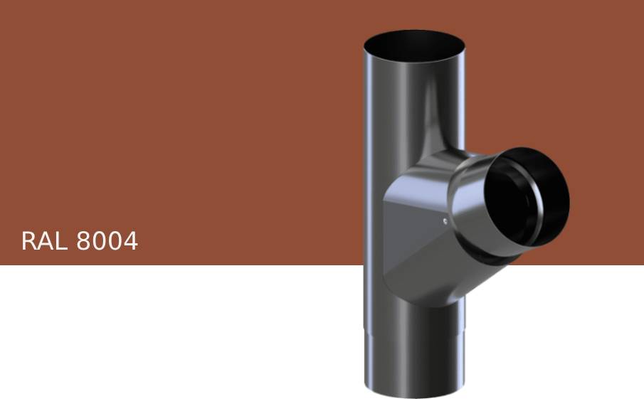 Тройник 60 градусов KROP STAL для системы D 150/100 мм, RAL 8004