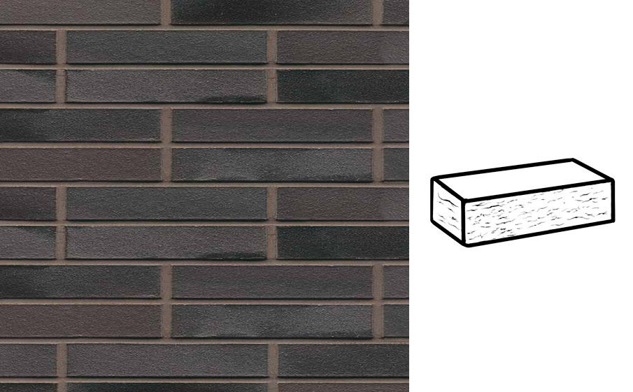 Кирпич клинкерный Muhr 15 Schwarz-bunt Edelglanz рустик, 240*90*40 мм