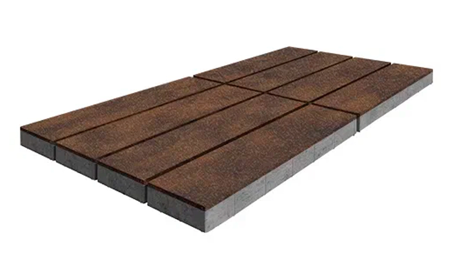Плитка тротуарная SteinRus, Гранада Б.7.П.8 Native, ColorMix Маренго, 600*200*80 мм