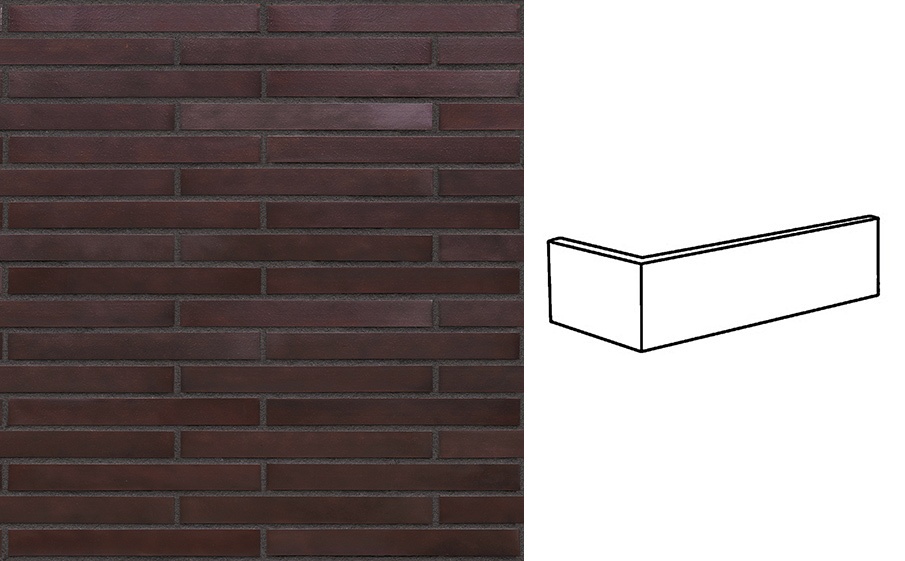Клинкерная плитка угловая King Klinker KING SIZE LF17 King crimson, 240*52*115*14 мм