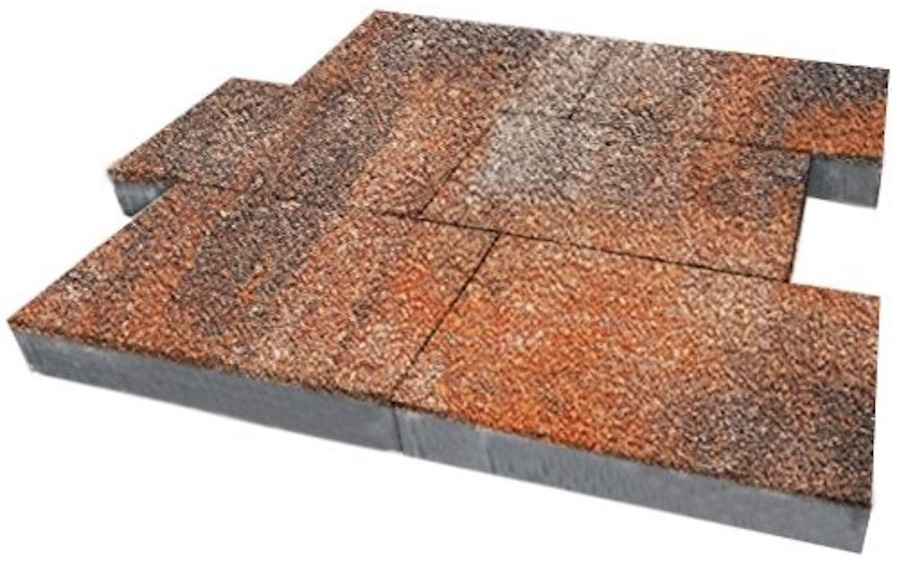 Плитка тротуарная SteinRus, Парк Плейс Б.3.П.8, Native, ColorMix Рей, 600*300*80 мм