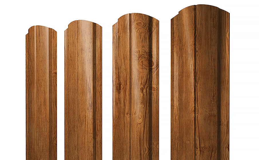 Штакетник Полукруглый Slim фигурный Print Elite Golden Wood